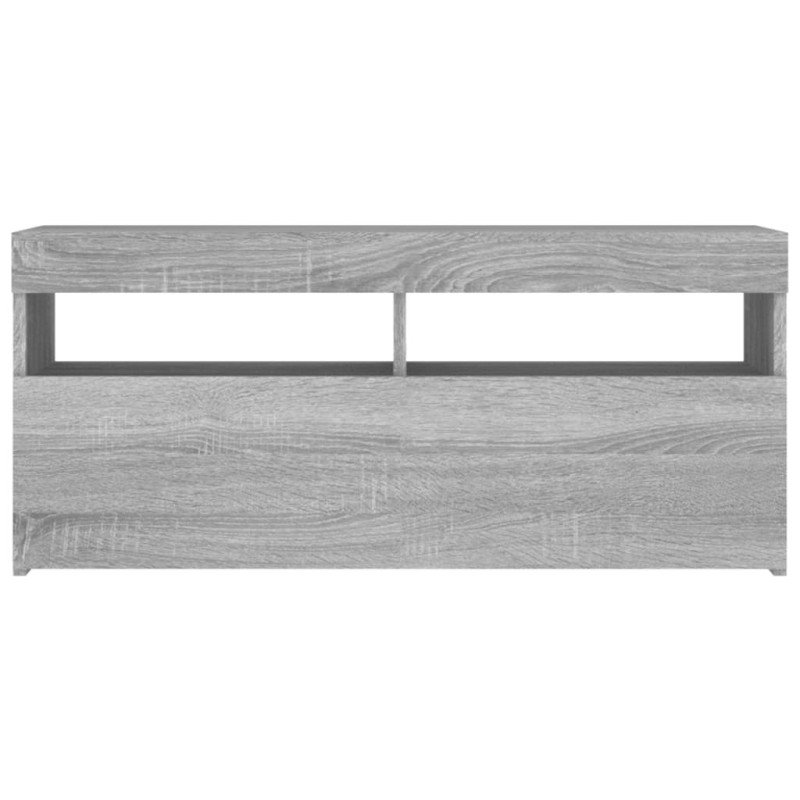 vidaXL TV skrinka s LED svetlami sivý dub sonoma 90x35x40 cm