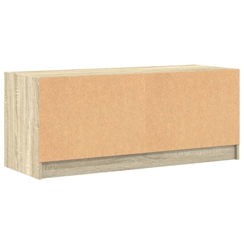 vidaXL TV skrinka so sklenenými dvierkami dub sonoma 102x37x42 cm