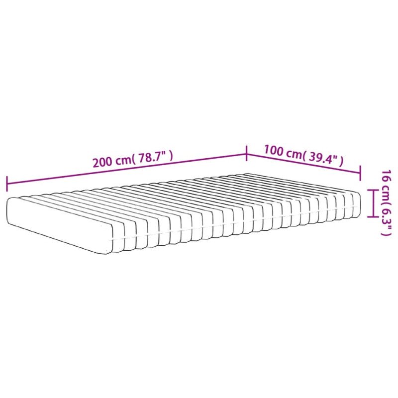 vidaXL Penový matrac stredne mäkký 100x200 cm
