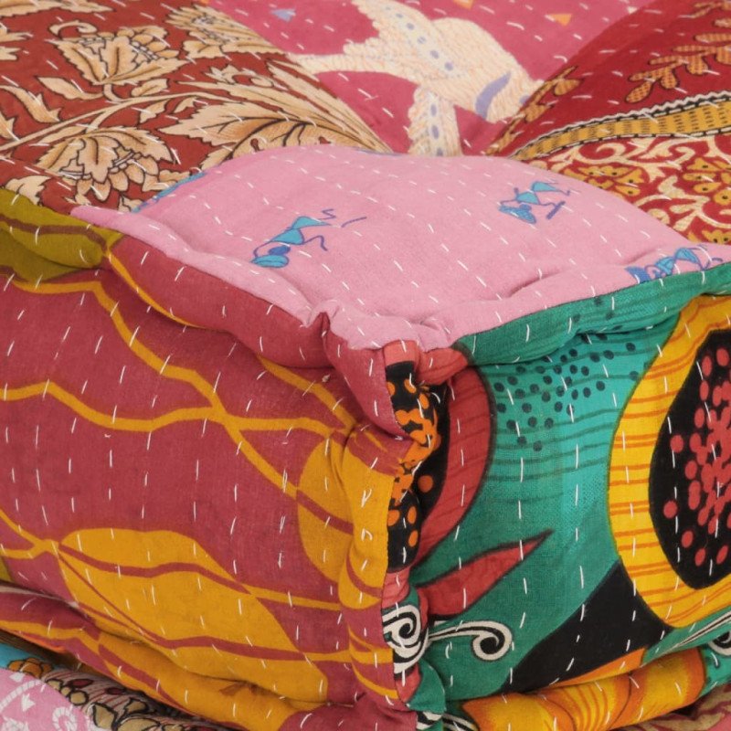 vidaXL Modulárna taburetka s vankúšom patchwork látka