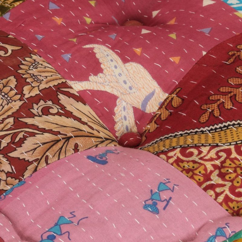 vidaXL Modulárna taburetka s vankúšom patchwork látka