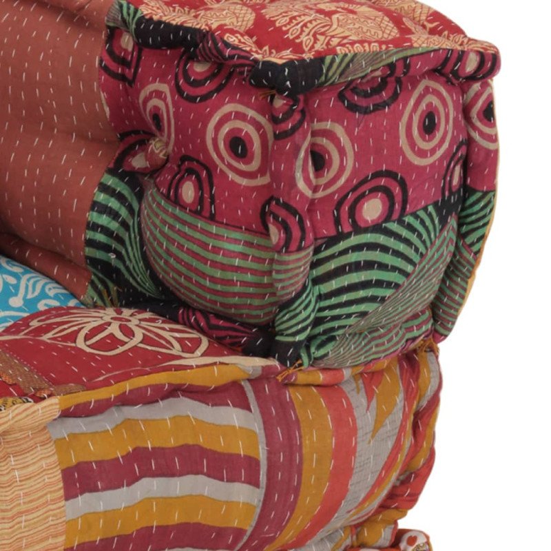 vidaXL Modulárna taburetka s vankúšom patchwork látka