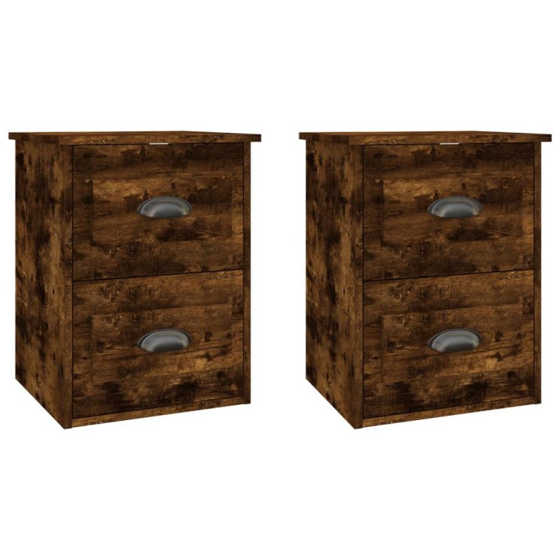 vidaXL Nástenné nočné stolíky 2 ks dymový dub 41,5x36x53 cm