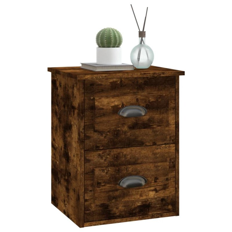 vidaXL Nástenné nočné stolíky 2 ks dymový dub 41,5x36x53 cm
