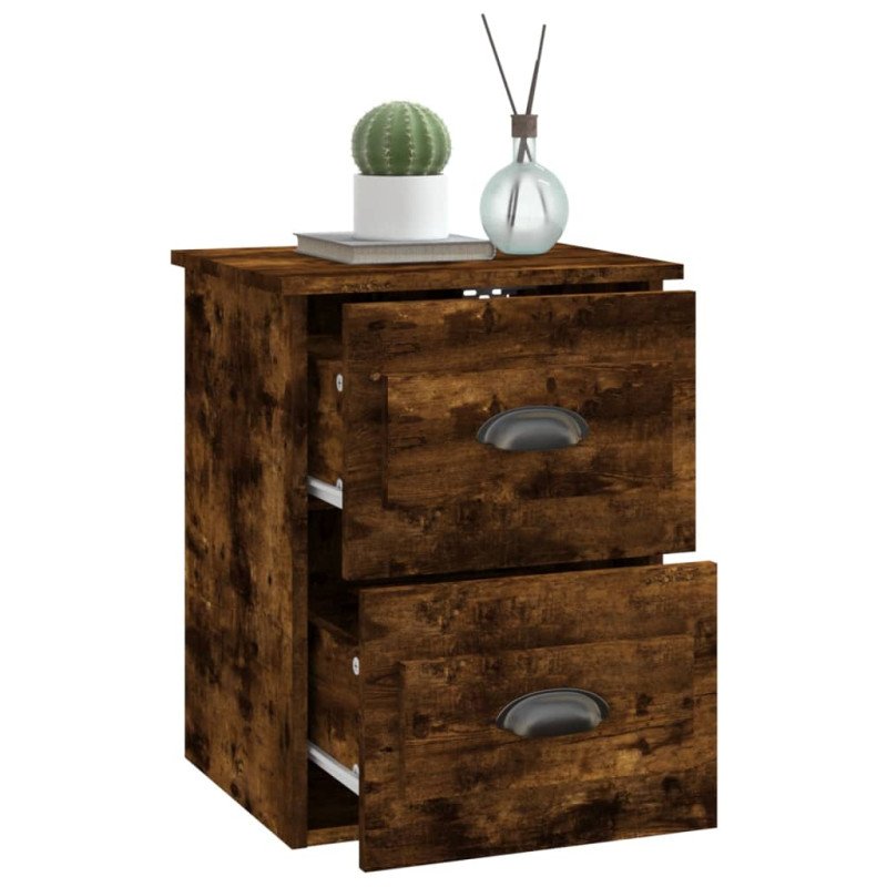 vidaXL Nástenné nočné stolíky 2 ks dymový dub 41,5x36x53 cm