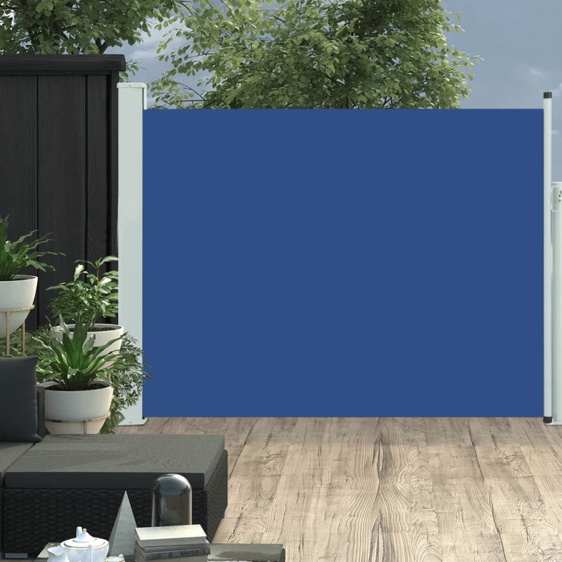 vidaXL Zaťahovacia bočná markíza na terasu 140x500 cm modrá