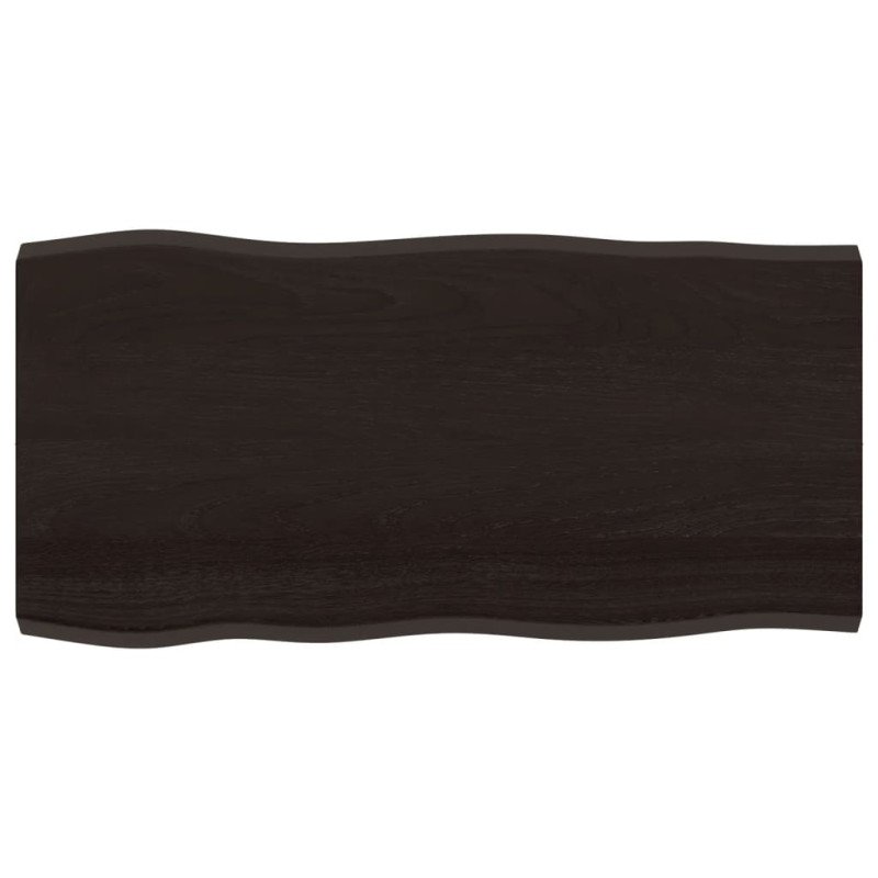 vidaXL Stolová doska tmavohnedá 100x50x(2-4)cm ošetrený masív hrany