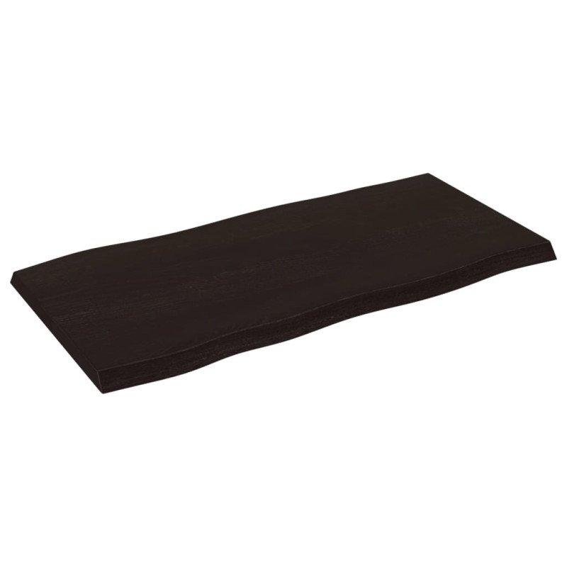 vidaXL Stolová doska tmavohnedá 100x50x(2-4)cm ošetrený masív hrany