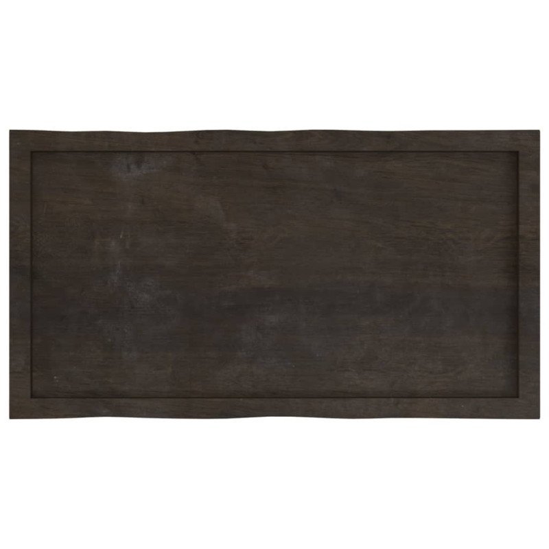 vidaXL Stolová doska tmavohnedá 100x50x(2-4)cm ošetrený masív hrany