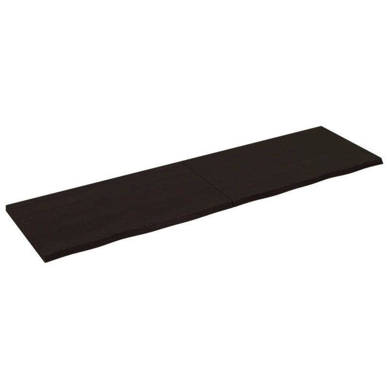 vidaXL Stolová doska tmavosivá 220x60x(2-4) cm ošetrený dubový masív