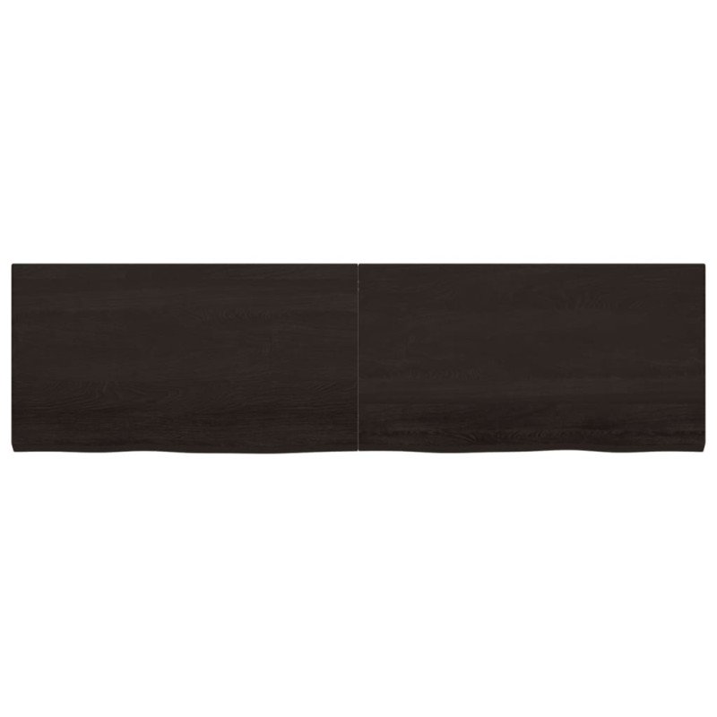 vidaXL Stolová doska tmavosivá 220x60x(2-4) cm ošetrený dubový masív