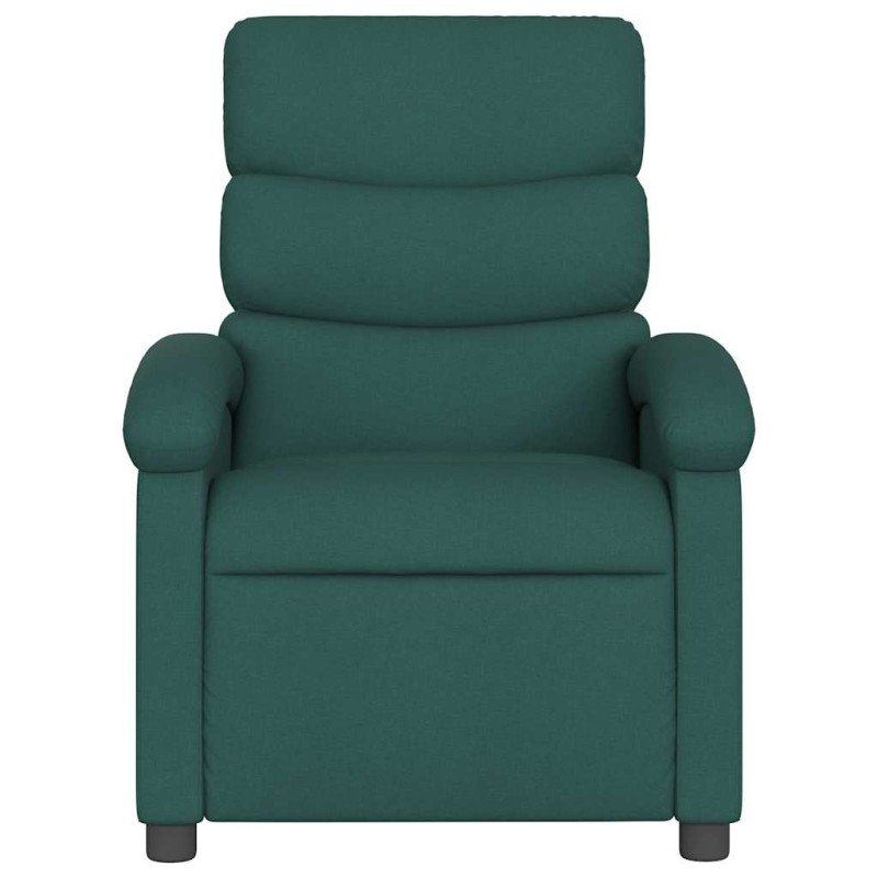 vidaXL Elektrické sklápacie masážne kreslo tmavozelené látka