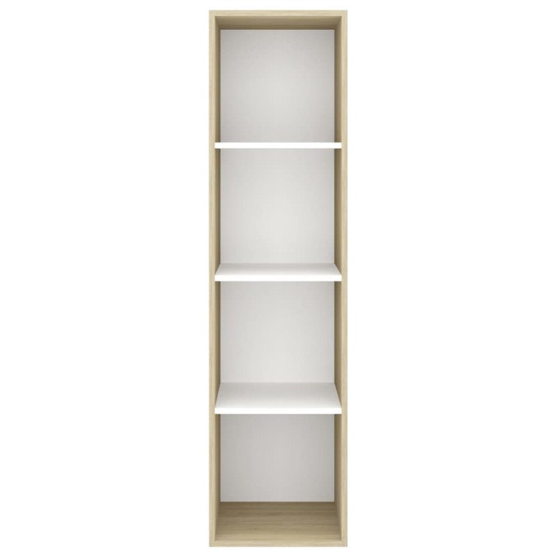 vidaXL Nástenná TV skrinka biela+sonoma 37x37x142,5cm kompozitné drevo