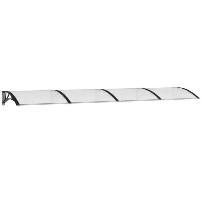 vidaXL Vchodová strieška čierna a priehľadná 350x80 cm polykarbonát