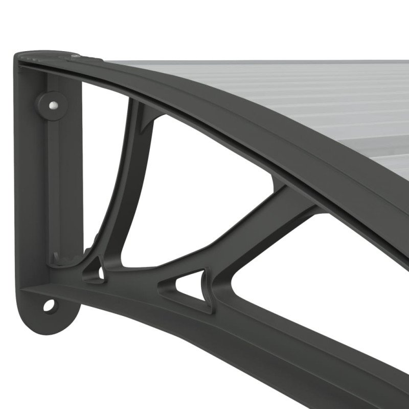 vidaXL Vchodová strieška čierna a priehľadná 350x80 cm polykarbonát