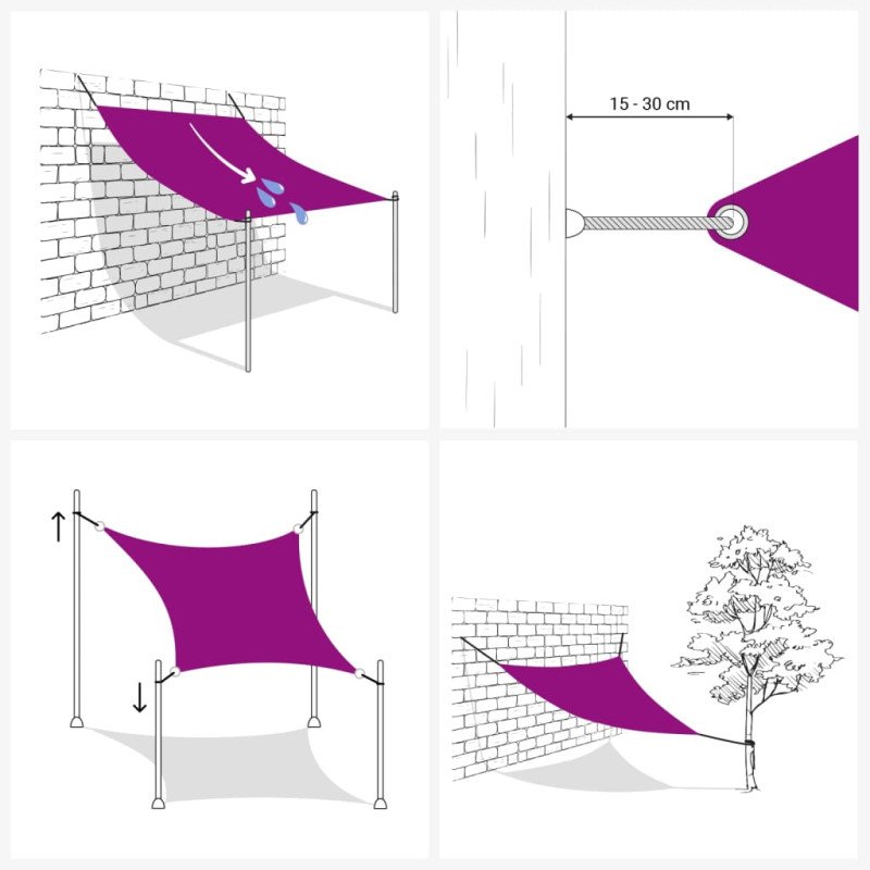 vidaXL Tieniaca plachta 160 g/m² biela 2,5x4 m HDPE