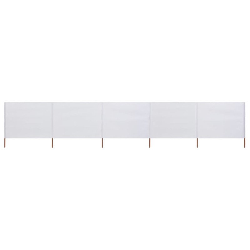 vidaXL 5-panelová zábrana proti vetru látková 600x120 cm piesková a biela 