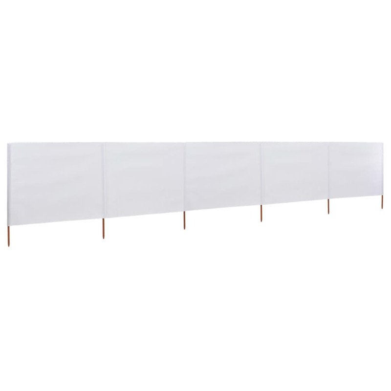 vidaXL 5-panelová zábrana proti vetru látková 600x120 cm piesková a biela 
