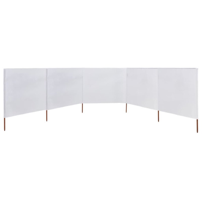vidaXL 5-panelová zábrana proti vetru látková 600x120 cm piesková a biela 