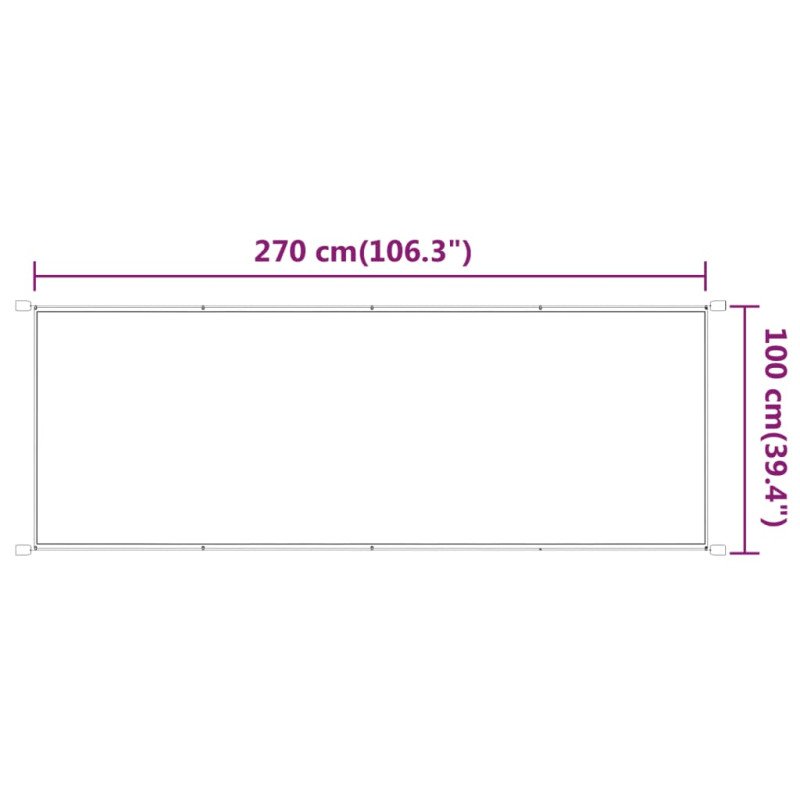 vidaXL Vertikálna markíza biela 100x270 cm oxfordská látka