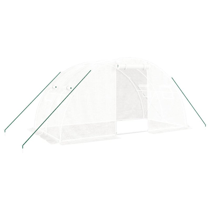 vidaXL Fóliovník s oceľovým rámom biely 8 m² 4x2x2 m