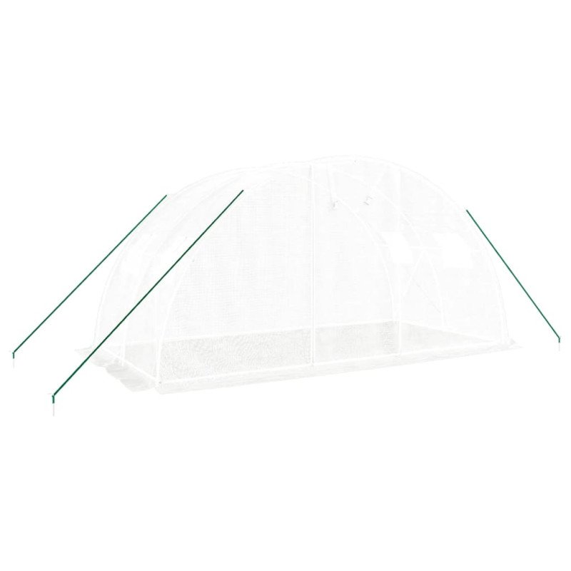 vidaXL Fóliovník s oceľovým rámom biely 8 m² 4x2x2 m
