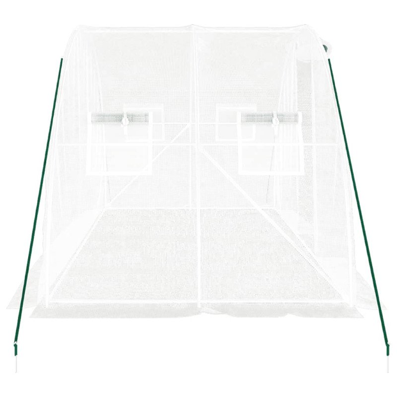 vidaXL Fóliovník s oceľovým rámom biely 8 m² 4x2x2 m