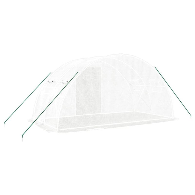 vidaXL Fóliovník s oceľovým rámom biely 8 m² 4x2x2 m