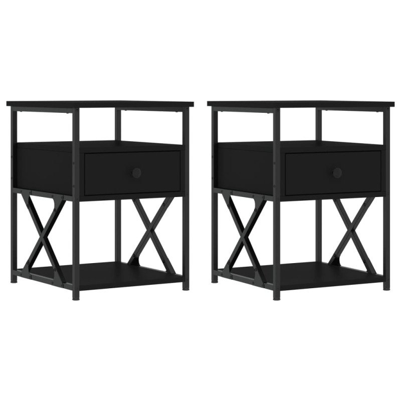 vidaXL Nočné stolíky 2 ks čierne 40x42x55 cm kompozitné drevo