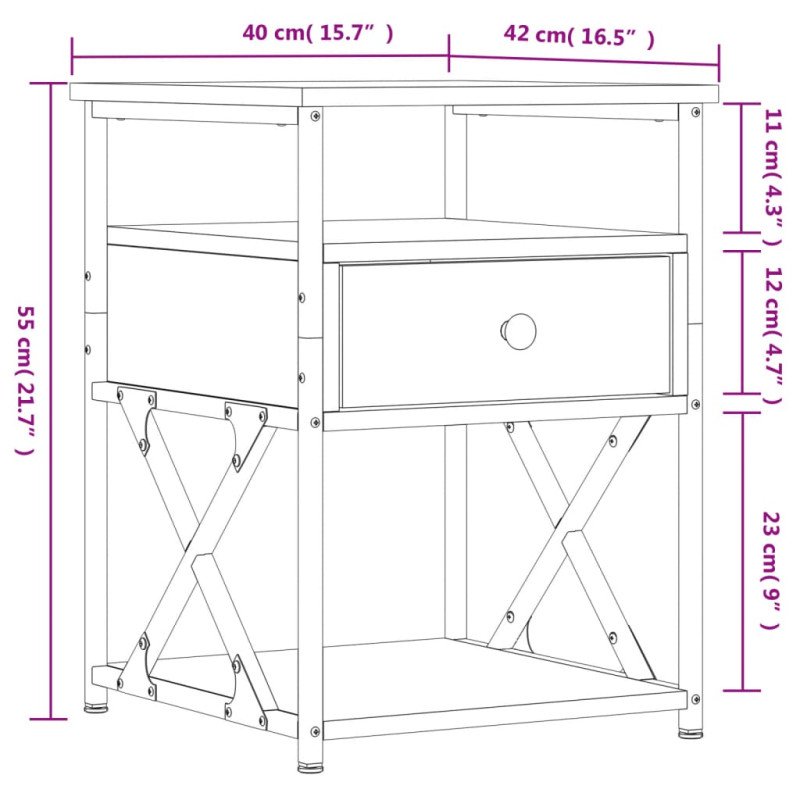 vidaXL Nočné stolíky 2 ks čierne 40x42x55 cm kompozitné drevo