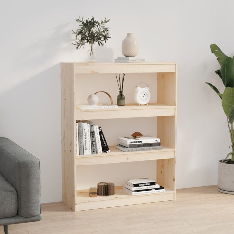 vidaXL Knižnica/deliaca stena 80x30x103,5 cm masívna borovica