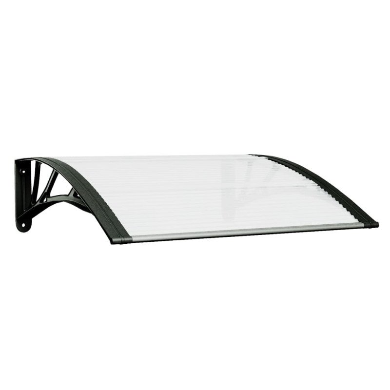 vidaXL Vchodová strieška čierna a priehľadná 80x80 cm polykarbonát