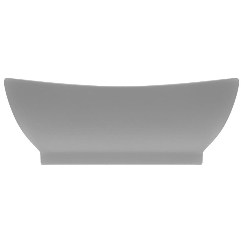 vidaXL Luxusné umývadlo, prepad, matné svetlosivé 58,5x39 cm, keramika