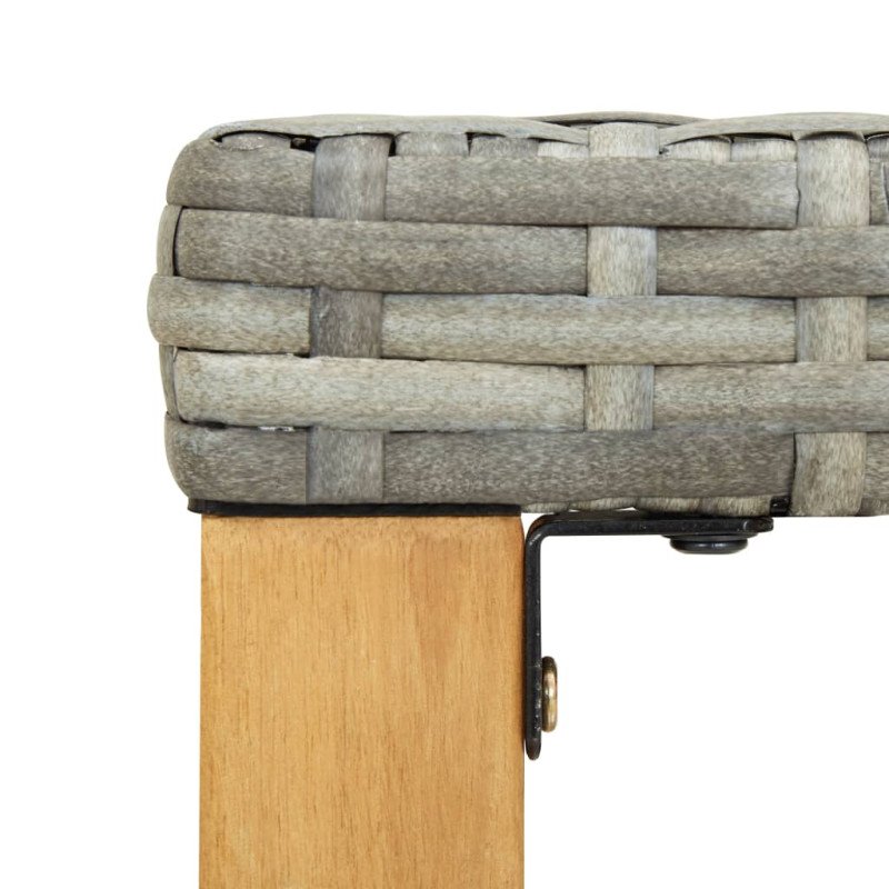 vidaXL Záhradná lavička 120 cm sivá polyratan a akáciový masív