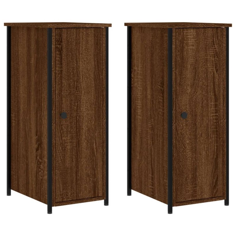 vidaXL Nočné stolíky 2 ks hnedý dub 32x42x80 cm kompozitné drevo