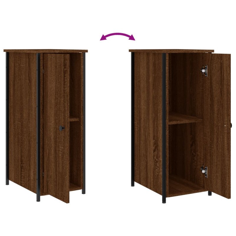 vidaXL Nočné stolíky 2 ks hnedý dub 32x42x80 cm kompozitné drevo