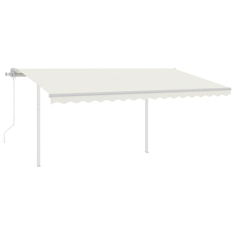vidaXL Automatická markíza, LED a senzor vetra 4,5x3,5 m, krémová