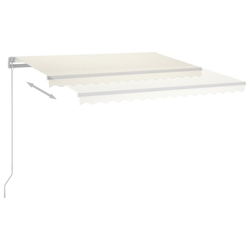 vidaXL Automatická markíza, LED a senzor vetra 4,5x3,5 m, krémová