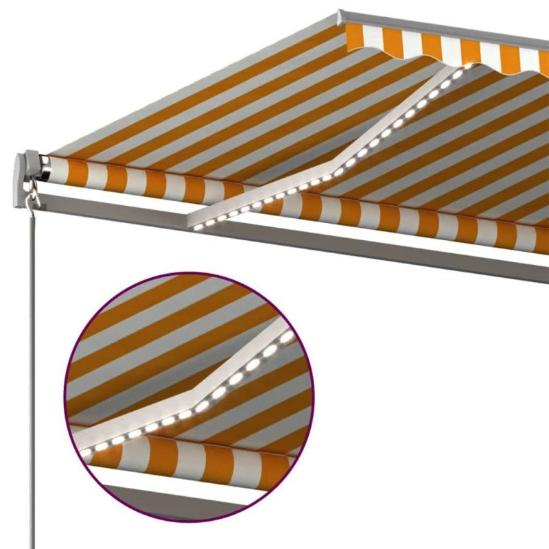 vidaXL Automatická markíza s LED a senzorom 600x300 cm žlto-biela