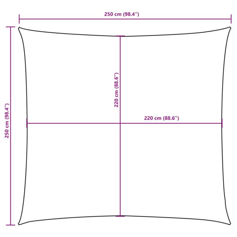 vidaXL Tieniaca plachta, oxford, štvorcová 2,5x2,5 m, krémová