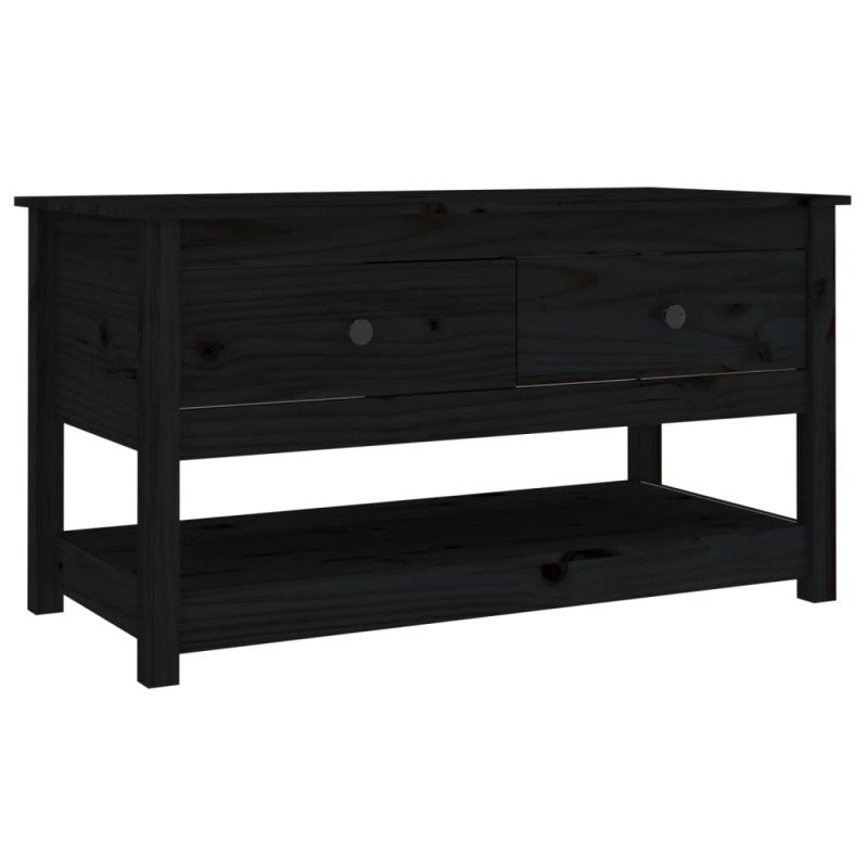 vidaXL Konferenčný stolík čierny 102x49x55 cm borovicový masív