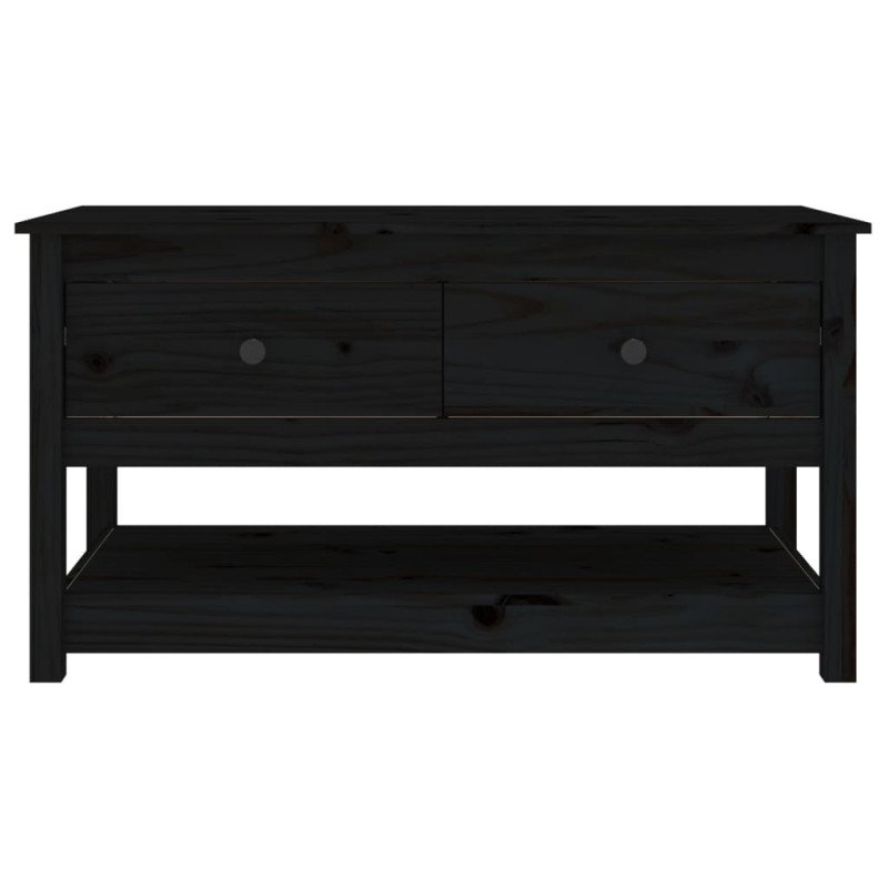 vidaXL Konferenčný stolík čierny 102x49x55 cm borovicový masív