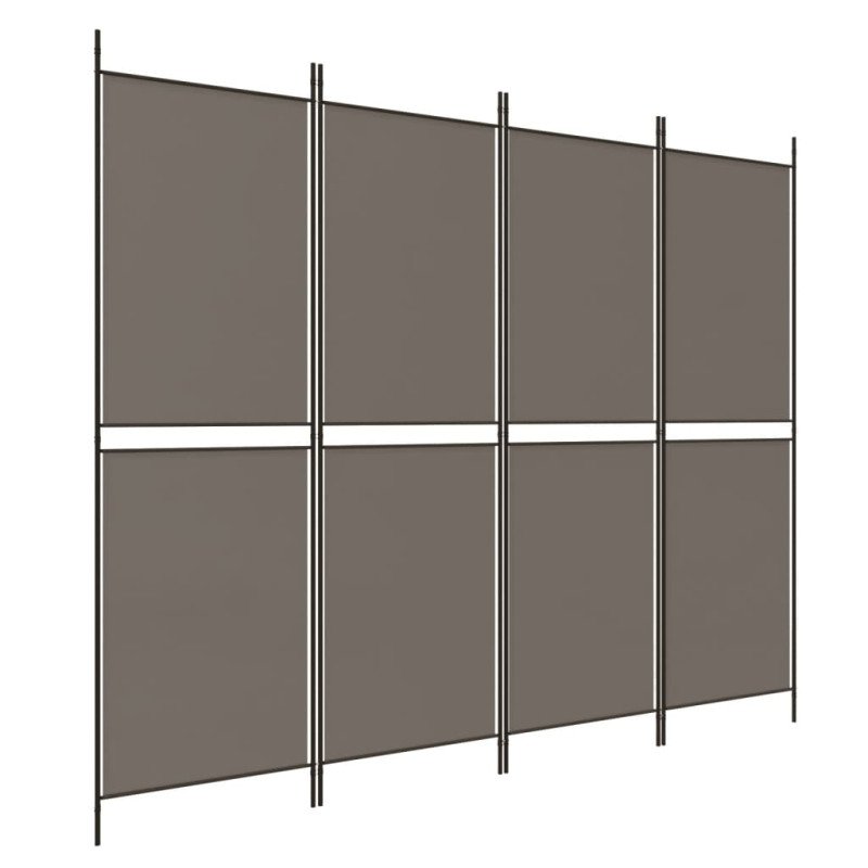 vidaXL 4-panelový paraván antracitový 200x200 cm látkový