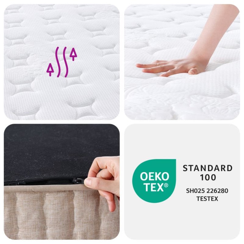 vidaXL Taštičkový pružinový matrac stredne tvrdý plus 90x190cm 1-lôžko