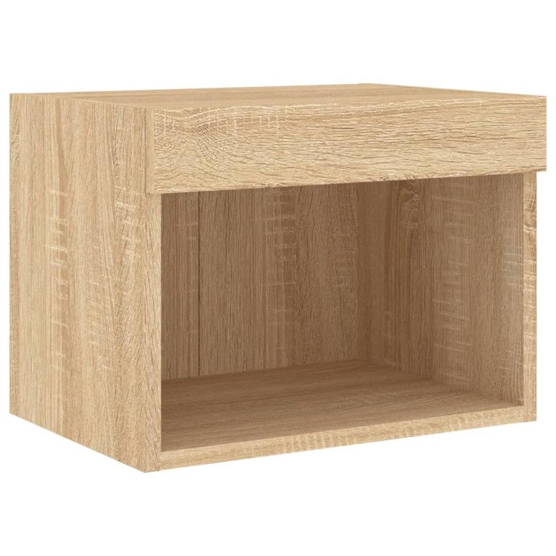 vidaXL 4-dielne TV nástenné skrinky s LED svetlami dub sonoma