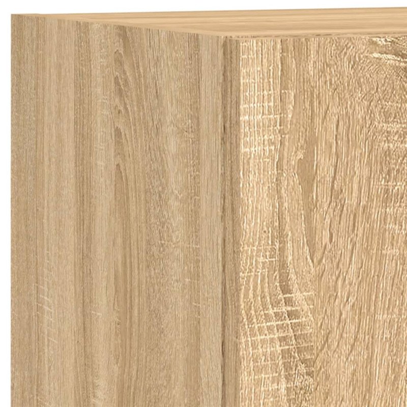 vidaXL 4-dielne TV nástenné skrinky s LED svetlami dub sonoma