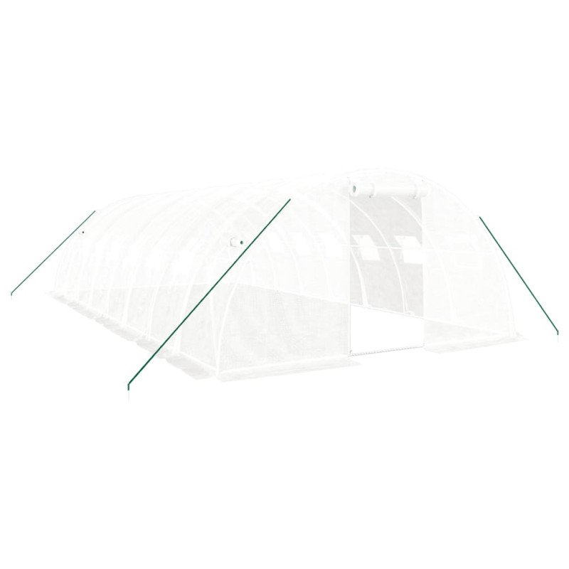 vidaXL Fóliovník s oceľovým rámom biely 32 m² 8x4x2 m