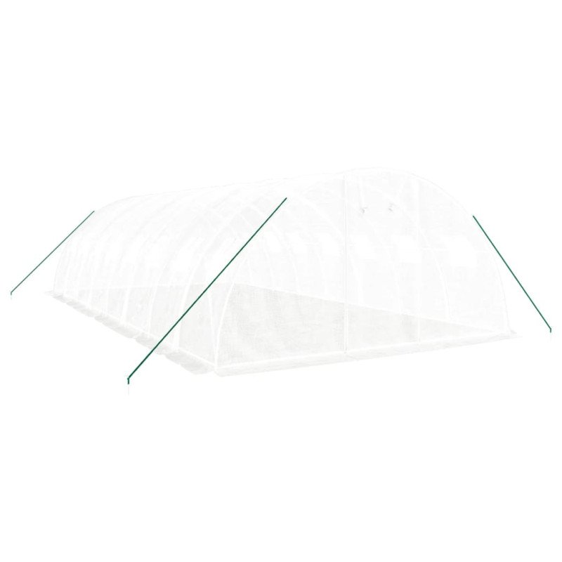 vidaXL Fóliovník s oceľovým rámom biely 32 m² 8x4x2 m