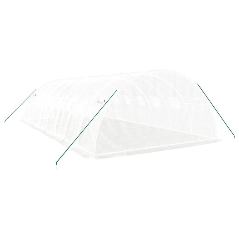 vidaXL Fóliovník s oceľovým rámom biely 32 m² 8x4x2 m