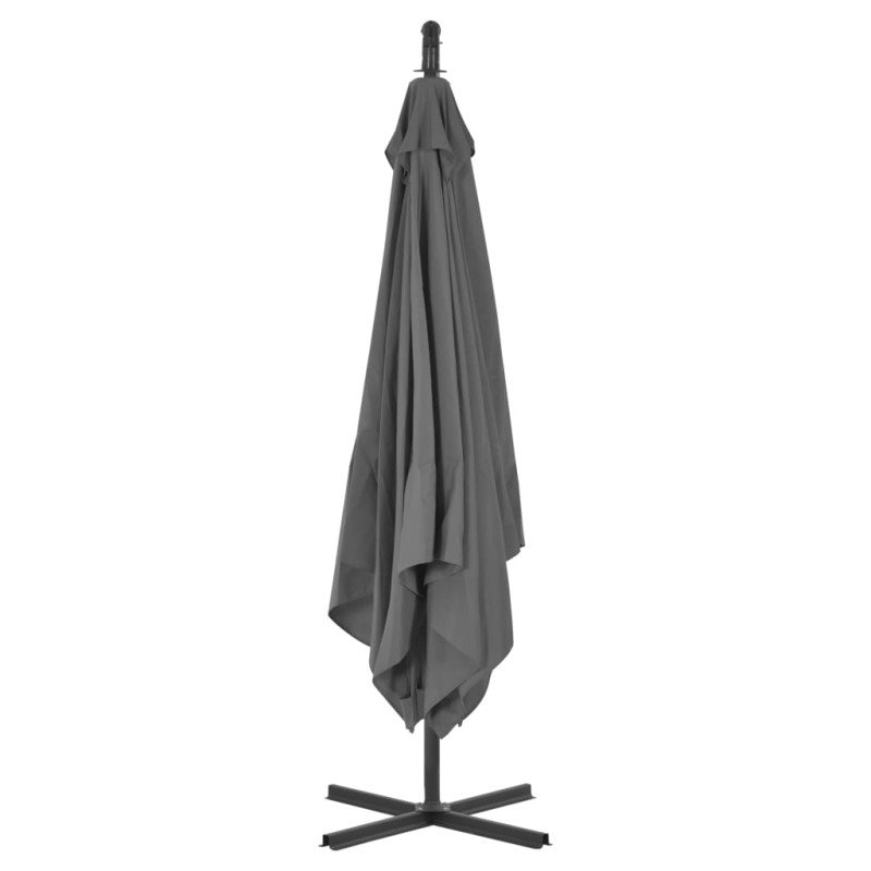 vidaXL Závesný slnečník s oceľovou tyčou 250x250 cm antracitový